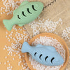 Silicone Catnip Fish Toy, Beige - Treat Dispensing