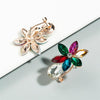 1 Pair Color Diamond Ear Clip Personality Simple Ice Flower Earrings Girl Heart Sweet Earrings(White)