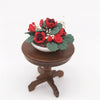 1:12 Mini House Toy Simulation Flower Potted Rose Bauble for Garden(Red)