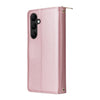 For Samsung Galaxy A24 Nine-card Slots Zipper Wallet Bag Leather Phone Case(Rose Gold)