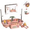 Play House Children Educational Electric Cycle Rotating Fishing Station Summer Water Game Toy Set, Colour: Pink 6 Ducks