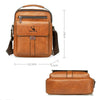 WEIXIER 8683 Large Capacity Retro PU Leather Men Business Handbag Crossbody Bag (Light Brown)