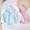 UPF50+ Baby Sunscreen Cloak Summer Thin Outer Wear Breathable Sunscreen Clothes Jacket, Size: S For 0-1 Years Old(White)