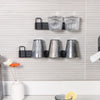Household Glass Cup Holder Inverted Cup Hanger Bar Free Hole Wall Mounted Drainage Mug Shelf, Color: 4 Position (Black)