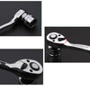 TUOSEN Quick-release Socket Wrench Curved Handle Ratchet Spanner, Size:L