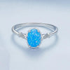 S925 Sterling Silver Ocean Blue Crown Opal Ring, Size: No. 7
