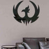 Acrylic Spreading Wings Bird Mirror Stereoscopic Wall Stickers Home Decoration Soft Mirror(Black)