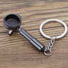 Mini Metal Keychain Coffee Utensils Decorative Pendant, Style: Handle Black