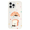 For iPhone 15 Pro Max Skin Feeling Jelly TPU Hybrid PC Phone Case(Polka Dot Bread White)
