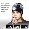 M3-BL Bluetooth LED Music Headset Hat Lady Warm Night Lighting Hat(Black Red)