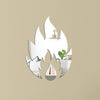 2pcs /Set Acrylic Flame Mirror Stereo Wall Stickers Home Decoration Soft Mirror(Silver)