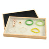 Bamboo Wood Velvet Multi-Functional Jewelry Display Tray Jewelry Storage Box Empty Tray, Style: Velvet (Beige)