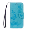 For Galaxy S8 Butterflies Embossing Horizontal Flip Leather Case with Holder & Card Slots & Wallet & Lanyard(Blue)