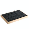 Bamboo Wooden Grid Liner Jewelry Display Tray Necklace Pendant Storage Tray Showcase, Style: 24 Grid Black Leather