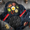 Seven-hole Breakfast Pan Multifunctional Flat Bottom Frying Pan Non-stick Egg Dumpling Pan(Pink Animal Pattern)