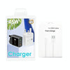 45W PD25W + 2 x QC3.0 USB Multi Port Charger with USB to 8 Pin Cable, UK Plug(White)