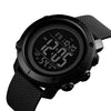 SKMEI 1426 Multifunctional Outdoor Fashion Noctilucent Waterproof Black Machine Rubber Ring Digital Watch (Black)