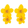 1 Pair Ladies Fashion Geometric Flower Earrings(Yellow)