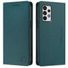 For Samsung Galaxy A52 4G / 5G RC01 Dual-Folded Magnetic Suction RFID Leather Phone Case(Dark Green)
