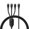 Baseus Flash Series 3 100W 3 in 1 Type-C to 8 Pin and Dual Type-C Fast Charging Data Cable, Length: 1.5m(Black)