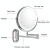 8 Inch Wall-Mounted Double-Sided Makeup Mirror LED Three-Tone Light Bathroom Mirror, Colour:Battery Model Silver(Five Times Magnification)