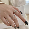 S925 Sterling Silver Cool Style Ladies Combination Ring, Specification:J341