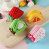 Triangle Plush Fruit Creative Three-dimensional Cute Children Change Bag Key Bag Gift(Kiwi)