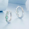 S925 Sterling Silver With Platinum-Plated Sweet Green Ocean Wave Earrings(BSE1034)
