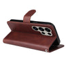 For Samsung Galaxy S25 Ultra 5G ENKAY Card Wallet Calf Texture Leather Phone Case with Screen Film(Brown)