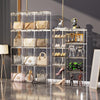 Stackable Transparent Storage Box Magnetic Suction Bookcase Handbag Display Rack, Style: Side Opening