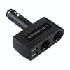 QC 3.0 Dual USB Ports 6A with 2 Socket Cigarette Lighter Splitter Car Charger