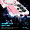 For Samsung Galaxy S24 Ultra 5G Sliding Camshield MagSafe Holder TPU Hybrid PC Phone Case(Pink White)