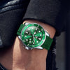 OLEVS 6650 Men Luminous Waterproof Silicone Strap Mechanical Watch(Green)