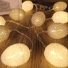 Battery Powered 1.8m 10 LEDs Cotton Thread Colour Egg Lamp String Easter Holiday Party Household Decorative Light(Grey)