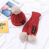 MZ8567 2 in 1 Children Knitted Hat Autumn And Winter Warm Baby Wool Hat + Children Scarf Neck Suit, Size: Free Size(Orange)