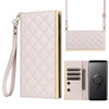 For Samsung Galaxy S9 Crossbody Rhombic Sucker Leather Phone Case(White)