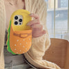 For iPhone 12 Hamburger Silicone Full Coverage Phone Case