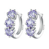 SCE1533 Purple Flower Vermiculite Ear Buckle 925 Silver Earrings