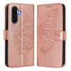 For Samsung Galaxy A56 5G Global Embossed Butterfly Leather Phone Case(Rose Gold)
