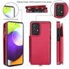 For Samsung Galaxy A72 5G Double Flap Zipper RFID Leather Phone Case with Short Lanyard(Red)