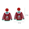 1pair Sweater Christmas Earrings Cute Elk Snowman  Earstuds, Color: Elk Red