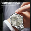 OLEVS 9946 Men Diamond Roman Scale Waterproof Quartz Watch(Grey + Silver)