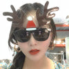 Christmas Weird Glasses Personalized Christmas Hair Clip, Color: Christmas Hat with Large Antlers