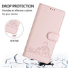 For Samsung Galaxy A26 5G Cat Rat Embossed Pattern RFID Leather Phone Case with Lanyard(Pink)