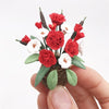 1:12 Mini House Toy Simulation Flowers for Garden Balcony(Red+White)