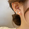 Temperament Ladies Light Luxury Pearl Double Layer Earrings Diamond Earrings, Specification:EH1291