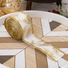 5m x 5cm Multifunctional Christmas Decorative Ribbon Gift Box Packaging Ribbon with Wire(White)
