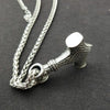 Mjolnir Pendant Viking Protective Talisman Hammer Necklace(Silver Pendant with Metal Chain)