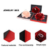 Creative Rose Rotating Ring Box Marriage Wedding Ring Box(Black)