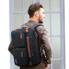 10001 Business Computer Backpack Multifunctional Simple Waterproof Nylon Travel Backpack, Size: 17.3 inch(Canvas Black)